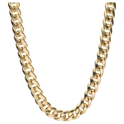 Panzerkette LUIGI MERANO "Panzerkette, teilmassiv, Gold 585", gold, Halsketten, Damen, 50cm, Gelbgold 585