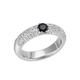 Fingerring FIRETTI "Schmuck Geschenk Silber 925 Silberring Pavé Kreis rund" Fingerringe Gr. 54, Silber 925 (Sterlingsilber), 4,8 mm, schwarz (silberfarben, kristallweiß, schwarz, schwarz) Damen Fingerringe