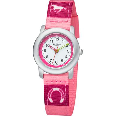 Quarzuhr REGENT "12400311 - 1610F-033-A, Pferdeuhr" Armbanduhren rosa (rosa, pink) Kinder Kinderuhren