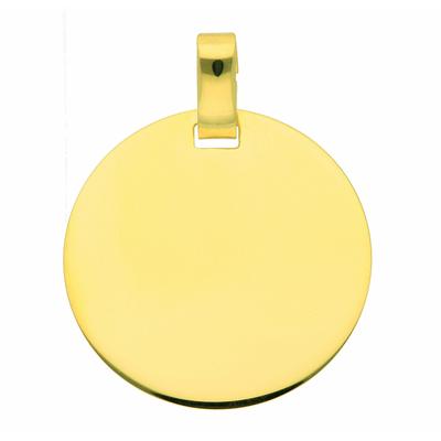 Ketten-Anhänger ADELIA´S "Damen Goldschmuck 333 Gold Gravurplatte Anhänger Ø 18 mm", gold, Schmuckanhänger, Damen, Gold, Goldschmuck für Damen Image