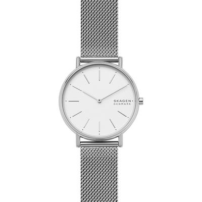 Quarzuhr SKAGEN "SIGNATUR", silber (silberfarben), Armbanduhren, Damen, Armbanduhr, Damenuhr, Edelstahlarmband, analog Image