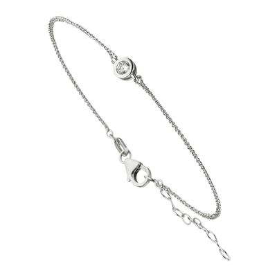 Armband JOBO "Armband mit Zirkonia", silber (silber 925, weiß), Armbänder, Damen, Silber 925 (Sterlingsilber), 925 Silbe