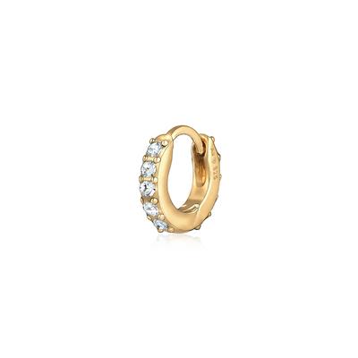 Paar Creolen ELLI "Single Creole 925 Silber, mit Kristallen von Swarovski", gold, Ohrringe, Damen, OneSize,mit Steinen, Silber 925 (Sterlingsilber) Image