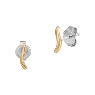 Paar Ohrstecker SKAGEN "KARIANA ESSENTIAL WAVES, SKJ1782710, SKJ1783791, SKJ1791040", gold (edelstahlfarben, gelbgoldfar