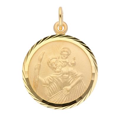 Ketten-Anhänger ADELIA´S "585 Gold Anhänger Christophorus Ø 16 mm", gold, Schmuckanhänger, Damen, Gold, 585 Gold Goldschmuck für Damen Image