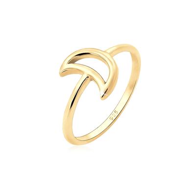Fingerring ELLI "Halbmond 925 Sterling Silber" Gr. 58, gold, Fingerringe, Damen, 58mm, ohne Stein, Silber 925 (Sterlingsilber), 1mm Image