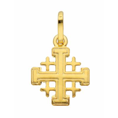 Ketten-Anhänger ADELIA´S "585 Gold Kreuz Anhänger Jerusalem", gold, Schmuckanhänger, Damen, Damen, Gelbgold 585, Goldsch