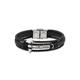 Lederarmband BRUNO BANANI "Schmuck Geschenk, Armkette Axt Lederband breit Silber" Armbänder Gr. 21, Leder-Edelstahl, grau (schwarz, edelstahlfarben) Herren Lederarmbänder