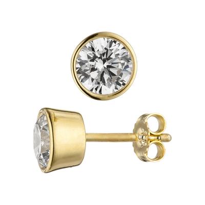 Paar Ohrstecker JOBO, gold (goldfarben), Ohrringe, Damen, Silber 925 (Sterlingsilber), rund 925 Silber vergoldet mit Zirkonia Image