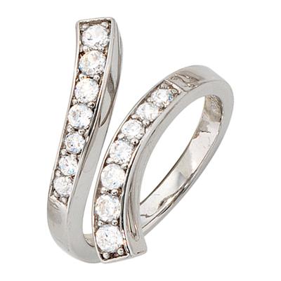 Silberring JOBO Gr. 56, silber (silber 925), Fingerringe, Damen, 56, Silber 925 (Sterlingsilber), 925 Silber mit Zirkonia Image