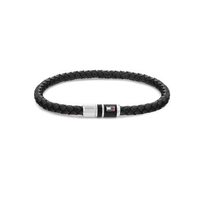 Armband TOMMY HILFIGER "Schmuck Edelstahl Armschmuck Lederarmband CASUAL", bunt (schwarz, edelstahlfarben, weiß, blau, r