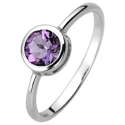 Fingerring JOBO Gr. 50, lila (lila, lila), Fingerringe, Damen, 50, Silber 925 (Sterlingsilber), 925 Silber mit Amethyst Image