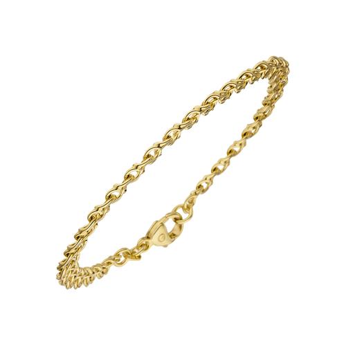 Goldarmband JOBO, gelb (gelbgold 585), Armbänder, Damen, Gelbgold 585, Garibaldiarmband 585 Gold massiv 19 cm