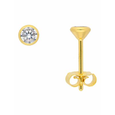 Paar Ohrhänger ADELIA´S "585 Gold Ohrringe Ohrstecker mit Zirkonia Ø 4 mm", gold, Ohrringe, Damen, Damen, Gelbgold 585, 