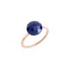 Fingerring JAMELLI "Silber 925 rosé-vergoldet mit einem echten Lapislazuli 9x9,5mm" Gr. 52, rot (rot, blau), Fingerringe, Damen, 052 (16,6), 2,8 ct, Silber 925 (Sterlingsilber)