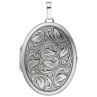 Medallion-Anhänger JOBO "Anhänger Medaillon oval", silber (silber 925), Schmuckanhänger, Damen, Silber 925 (Sterlingsilber), 925 Silber Image