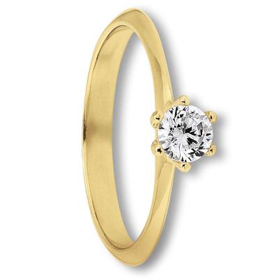 Goldring ONE ELEMENT "Zirkonia Ring aus 333 Gelbgold" Gr. 54, gold, Fingerringe, Damen, 54,mit Zirkonia, Gelbgold 333, D