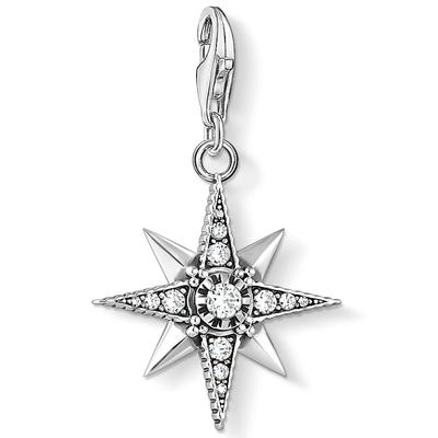 Charm-Einhänger THOMAS SABO "Royalty Stern, 1714-959-7, 1756-643-14", bunt (silberfarben, weiß, weiß), Charms, Damen, Si