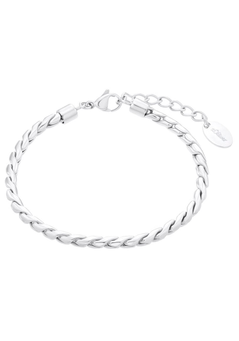 Armband S.OLIVER "Classic Chic", silber (edelstahlfarben), Armbänder, Damen, 20cm, Edelstahl, Armband