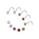 Nasenpiercing-Set FIRETTI "Multipack Schmuck Geschenk Silber 925 Piercing Nasenstecker" Piercings bunt (silberfarben, rosa, lila, rot, grün, weiß, grün) Nasenpiercings