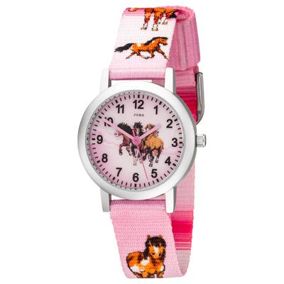 Quarzuhr JOBO Armbanduhren rosa Damen Kinderuhren