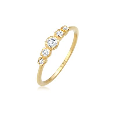 Verlobungsring ELLI "Zirkonia Verlobung Eternity Stacking 925 Silber" Gr. 54, gold, Fingerringe, Damen, 54mm, Silber 925 (Sterlingsilber) Image
