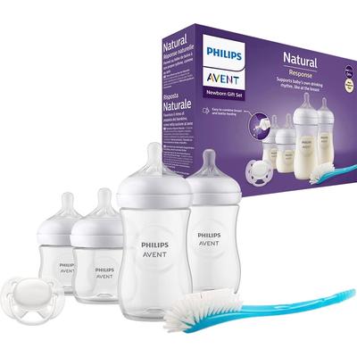 Babyflasche PHILIPS AVENT "Natural Response Starter-Set für Neugeborene SCD838/11" Trinkflaschen Gr. 125 ml, farblos (.) Baby Babyflaschen