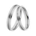 Trauring DOOSTI "Schmuck Geschenk Silber 925 Ehering Partnerring LIEBE" Fingerringe Gr. 48, 0,01 ct SI = kleine Einschlüsse mit Brillant, Silber 925 (Sterlingsilber), 4 mm, silberfarben (silberfarben, weiß) Trauringe