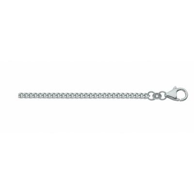 Goldkette ADELIA´S "333 Weißgold Flach Panzer Halskette Ø 1,4 mm", silber, Halsketten, Damen, 40, Weißgold 333, Weißgoldschmuck für Damen Image