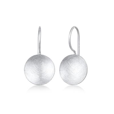 Paar Ohrhänger NENALINA "Hänger Kreis Rund Plättchen Gebürstet 925er Silber", silber, Ohrringe, Damen, OneSize, ohne Stein, Silber 925 (Sterlingsilber) Image
