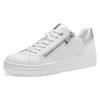 Plateausneaker MARCO TOZZI, Damen, Gr. 40, silber (weiß, silberfarben), Lederimitat, sportlich, Schuhe, Freizeitschuh, Halbschuh, Schnürschuh mit Prägung