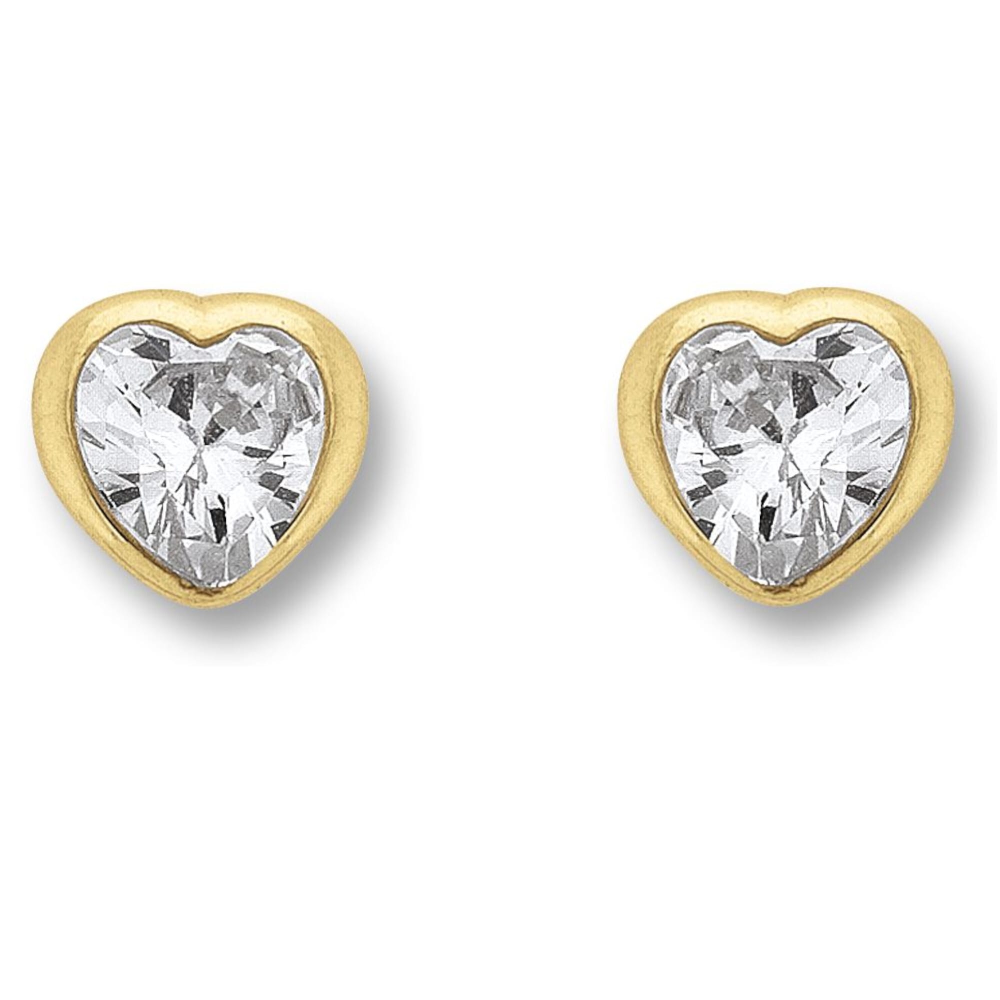Paar Ohrhänger ONE ELEMENT "Zirkonia Herz Ohrringe Ohrstecker aus 333 Gelbgold", gold, Ohrringe, Damen, Damen, Gelbgold 333 Gold, Gelbgold 333, Gold, Herz mit Bedeutung – eine feine Geschenkidee für viele Anlässe