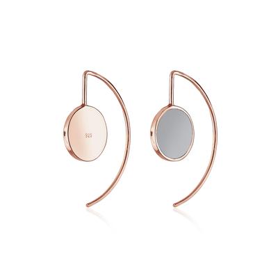 Paar Ohrhänger ELLI "Ohrhänger lang 925 Sterling Silber Rosegold", rosa (rosegold), Ohrringe, Damen, OneSize, ohne Stein, Silber 925 (Sterlingsilber), Ohrhänger Ohrschmuck Image
