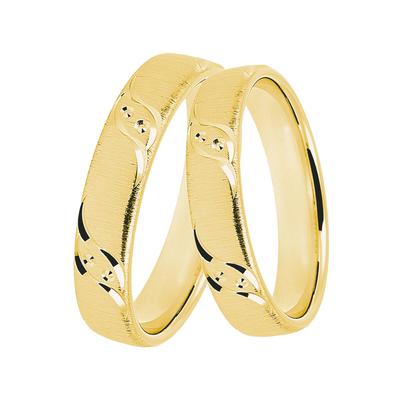 Trauring DOOSTI "Schmuck Geschenk Silber 925 Trauring Ehering Partnerring LIEBE" Gr. 68, gold (gelbgoldfarben), Fingerringe, 68, Silber 925 (Sterlingsilber), 4mm Image