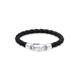 Armband KUZZOI "Herren Lederarmband Kastenverschluss 925 Silber" Armbänder Gr. 21 cm, ohne Stein, Silber 925 (Sterlingsilber), silberfarben (silber) Herren Armbänder Silber