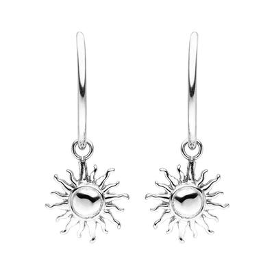 Paar Creolen PURELEI "Schmuck Geschenk Sun Ohrringe, mit abnehmbaren Einhänger, Earring-Sun", silber (edelstahlfarben), 