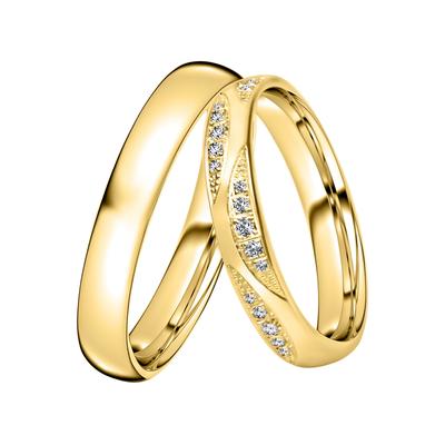 Trauring DOOSTI "Schmuck Geschenk Silber 925 Trauring Ehering Partnerring LIEBE" Gr. 62, gold (gelbgoldfarben), Fingerringe, 62, ohne Zirkonia, Silber 925 (Sterlingsilber), 3mm, wahlweise mit oder ohne Zirkonia Image