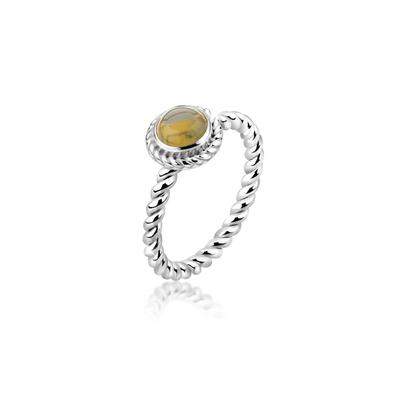 Fingerring NENALINA "Citrin Geburtsstein November Trend Edel 925 Silber" Gr. 54, gelb, Fingerringe, Damen, 54mm,mit Steinen, Silber 925 (Sterlingsilber), 2mm Image