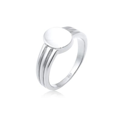 Siegelring ELLI "Siegelring Basic Blogger Geo 925 Sterling Silber" Gr. 56, silber, Fingerringe, Damen, 56mm, Silber 925 (Sterlingsilber), 5mm Image