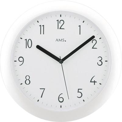 Funkwanduhr AMS "F5844", weiß, Wanduhren, H: 4cm, Quarzuhr,Wohnzimmer,Esszimmer,Küche,Arbeitszimmer,Büro, Flur Image