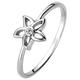 Fingerring JOBO "Blume" Fingerringe Gr. 50, Silber 925 (Sterlingsilber), silberfarben (silber 925, weiß) Damen Fingerringe