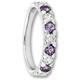 Silberring ONE ELEMENT "Zirkonia & Amethyst Ring aus 925 Silber" Fingerringe Gr. 52, mit Zirkonia, Silber 925 (Sterlingsilber), silberfarben (silber) Damen Fingerringe