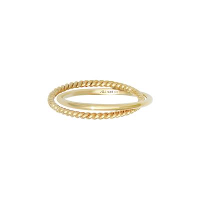 Fingerring ELLI "Wickelring Klassik Fein Gedreht 925 Silber" Gr. 50, gold, Fingerringe, Damen, 50mm, ohne Stein, Silber 925 (Sterlingsilber) Image