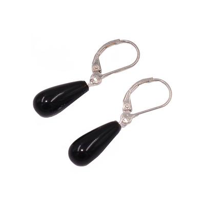 Paar Ohrhänger FIRETTI "Schmuck Geschenk Silber 925 Ohrschmuck Patentbrisur Edelstein Onyx", silber (silberfarben, schwarz, schwarz), Ohrringe, Damen, Silber 925 (Sterlingsilber), Made in Germany - mit Onyx Image