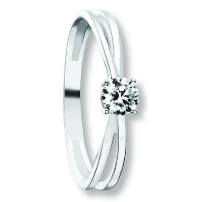 Goldring ONE ELEMENT "Zirkonia Ring aus 333 Weißgold" Gr. 56, silber, Fingerringe, Damen, 56,mit Zirkonia, Weißgold 333-Gold, Weißgold 333, Gold, für Damen – klassisch & elegant im Design Image