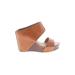 Trask Wedges: Slip-on Platform Boho Chic Brown Print Shoes - Women's Size 7 - Open Toe