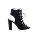 G by GUESS Heels: Black Solid Shoes - Women's Size 8 - Open Toe