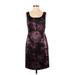 Ann Taylor Factory Casual Dress - Sheath Scoop Neck Sleeveless: Burgundy Floral Dresses - New - Women's Size 2