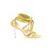 Aldo Heels: Strappy Stilleto Feminine Yellow Solid Shoes - Women's Size 9 - Open Toe
