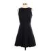 J.Crew Cocktail Dress - A-Line Crew Neck Sleeveless: Black Solid Dresses - Women's Size 2